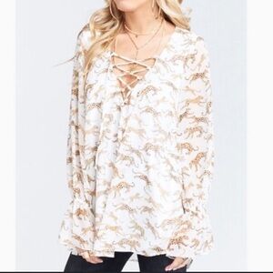 Show Me Your MuMu mucci leopard cat tunic, small, New with tags